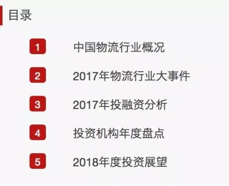2017年物流業(yè)投融資分析與2018年展望