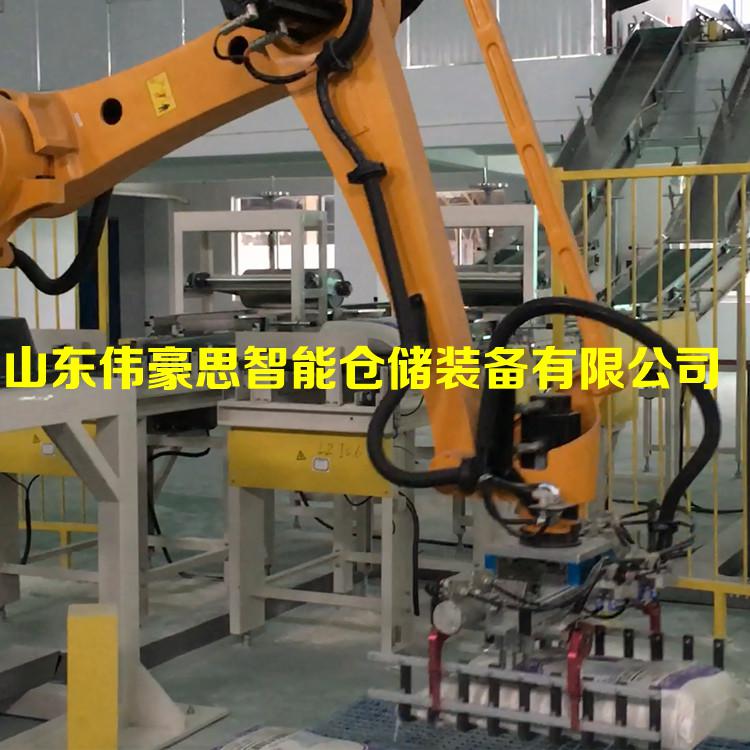 供應復合肥全自動碼垛機 肥料碼垛機器人工作現(xiàn)場